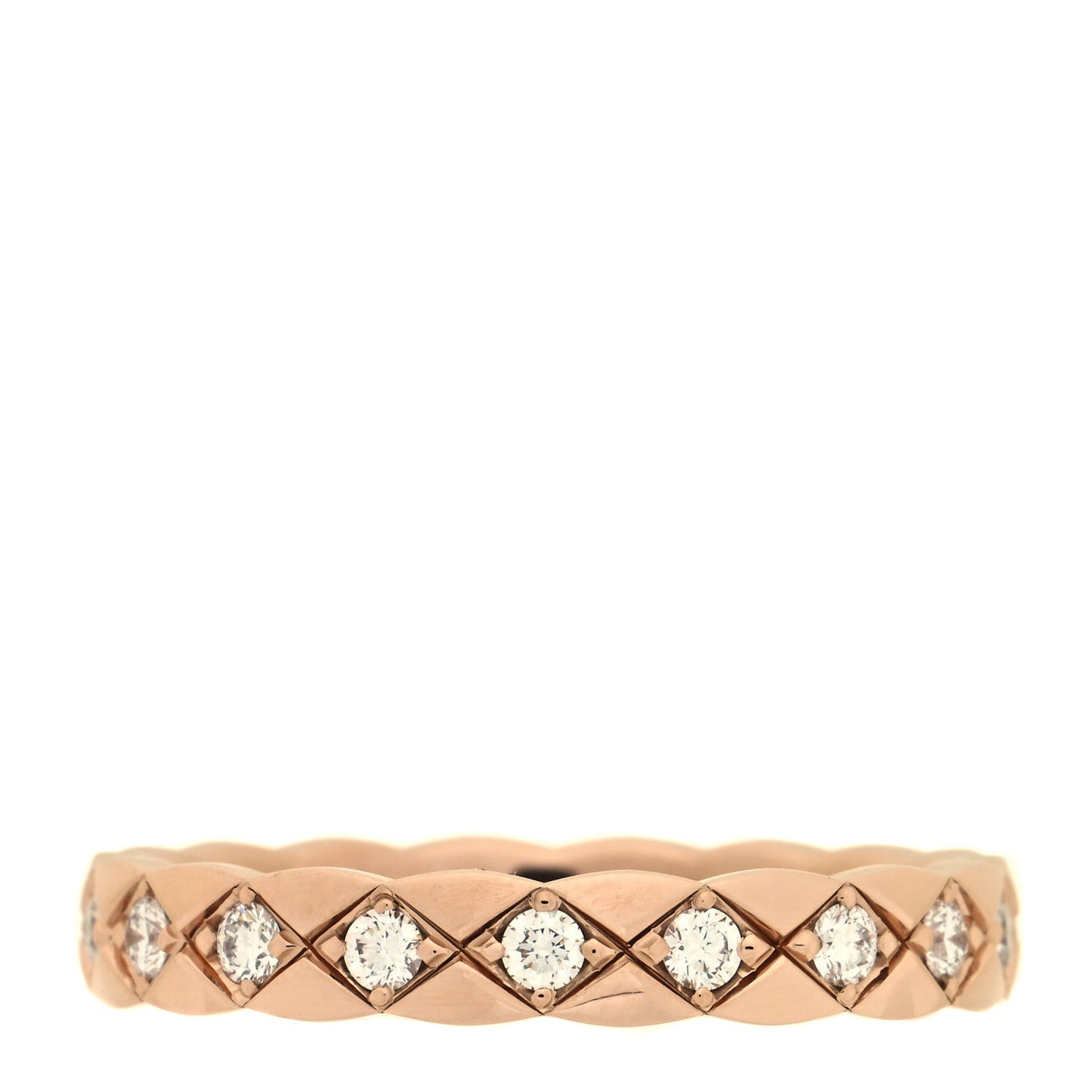18K Beige Gold Diamond Mini Coco Crush Ring 52 6