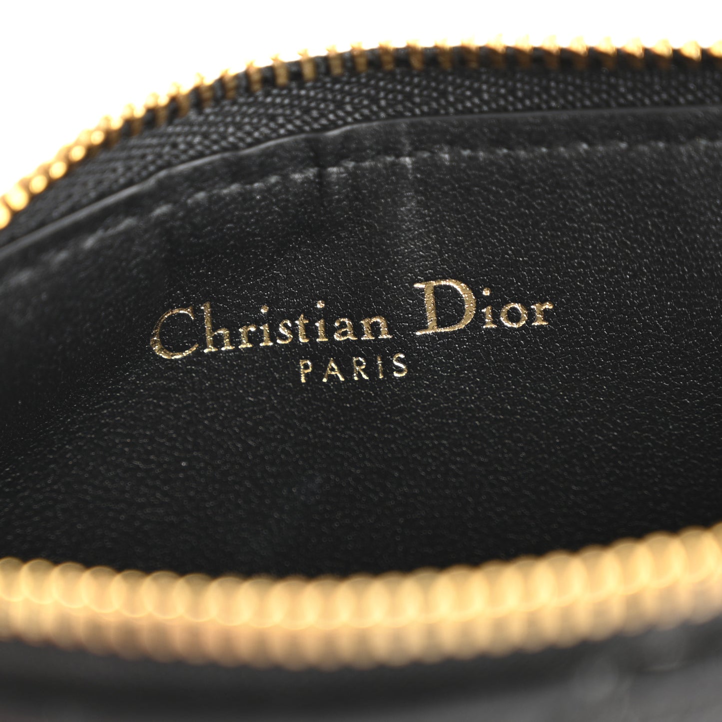 Supple Calfskin Cannage Caro Cosmos Zipped Card Holder Black