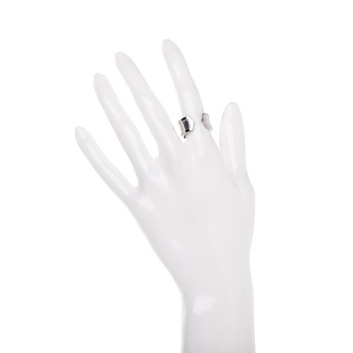 Cartier 18K White Gold 10mm Logo De Ring 51 5.75 2 of 6