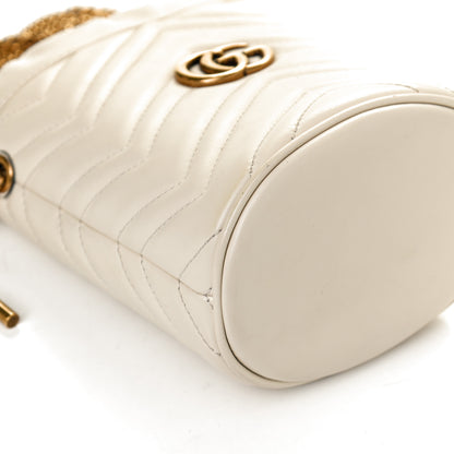 Gucci Calfskin Matelasse Mini GG Marmont 2.0 Bucket Bag White 10 of 13