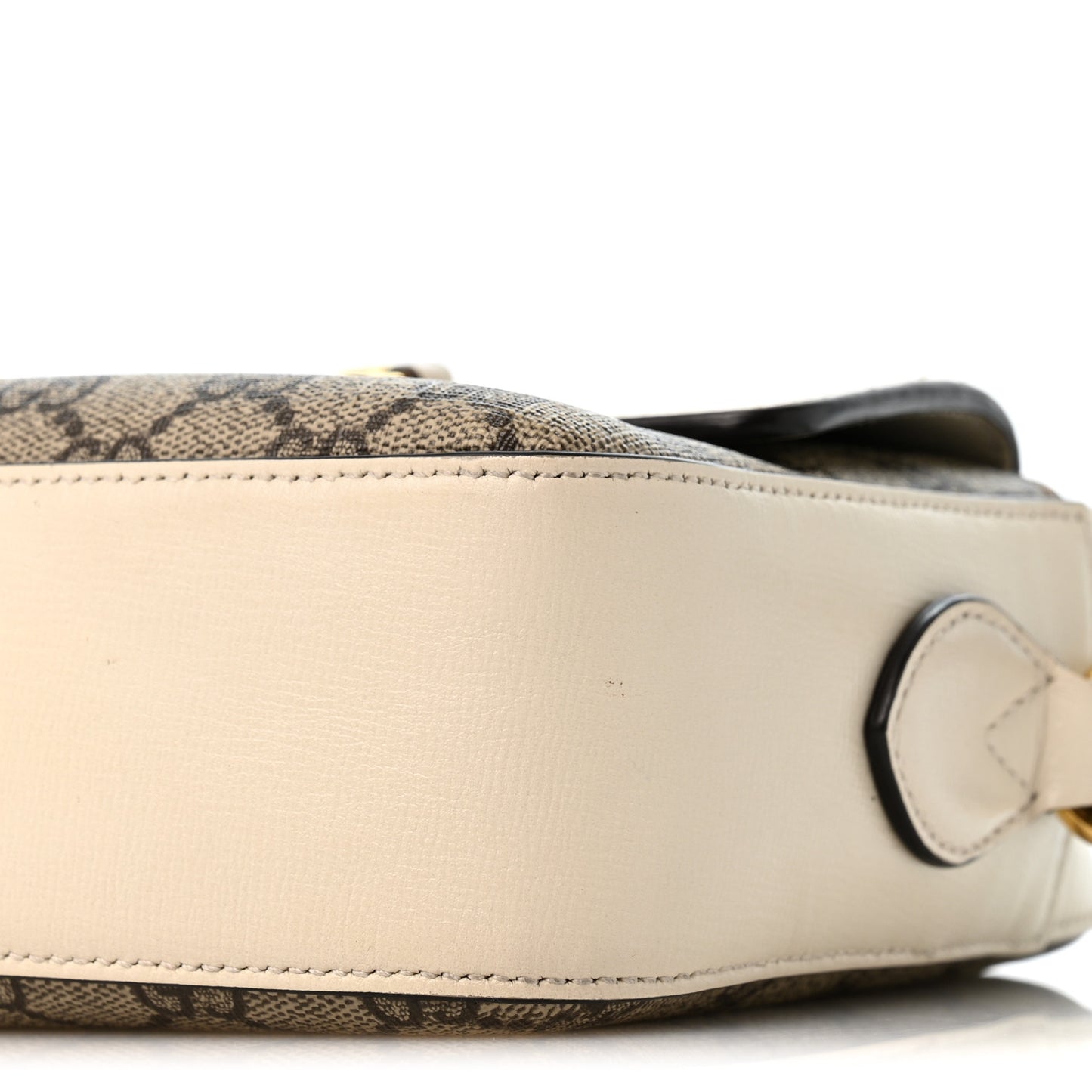 GG Supreme Monogram Small Horsebit 1955 Shoulder Bag Beige Mystic White