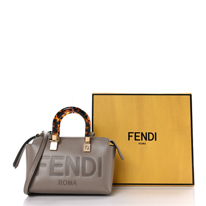 Fendi Vitello King Plexiglass Logo Embossed Mini By The Way Top Handle Boston Bag Tortora 11 of 11
