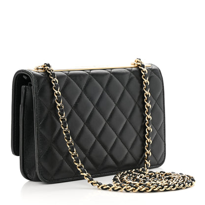Chanel Lambskin Quilted Trendy CC Wallet On Chain WOC Black 3 of 16