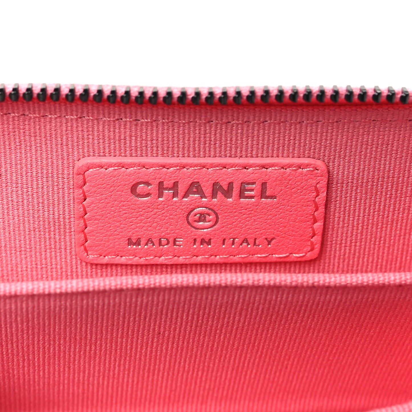 Lambskin Quilted Zip Around Coin Purse Pink