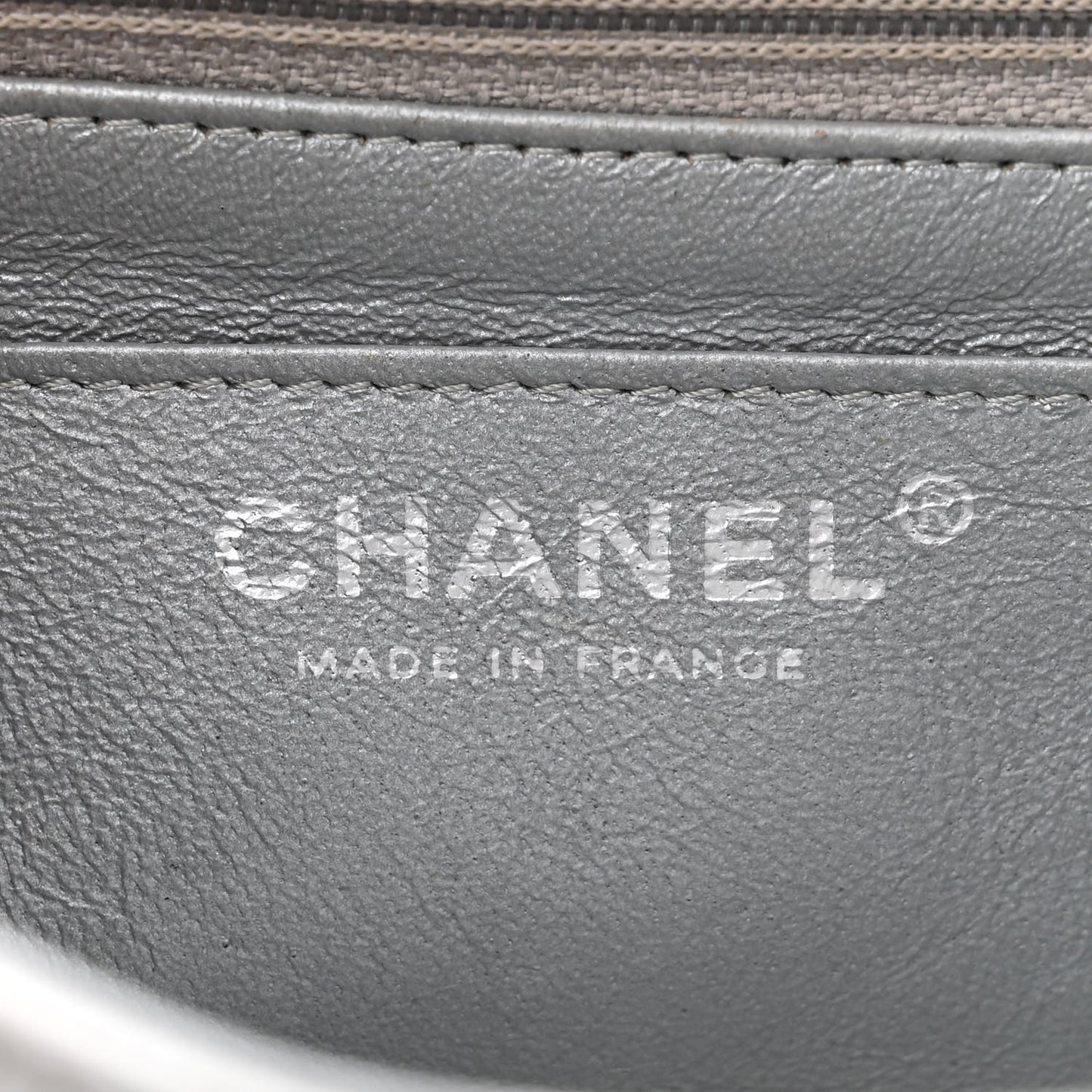 Metallic Lambskin Quilted Mini Rectangular Flap Silver