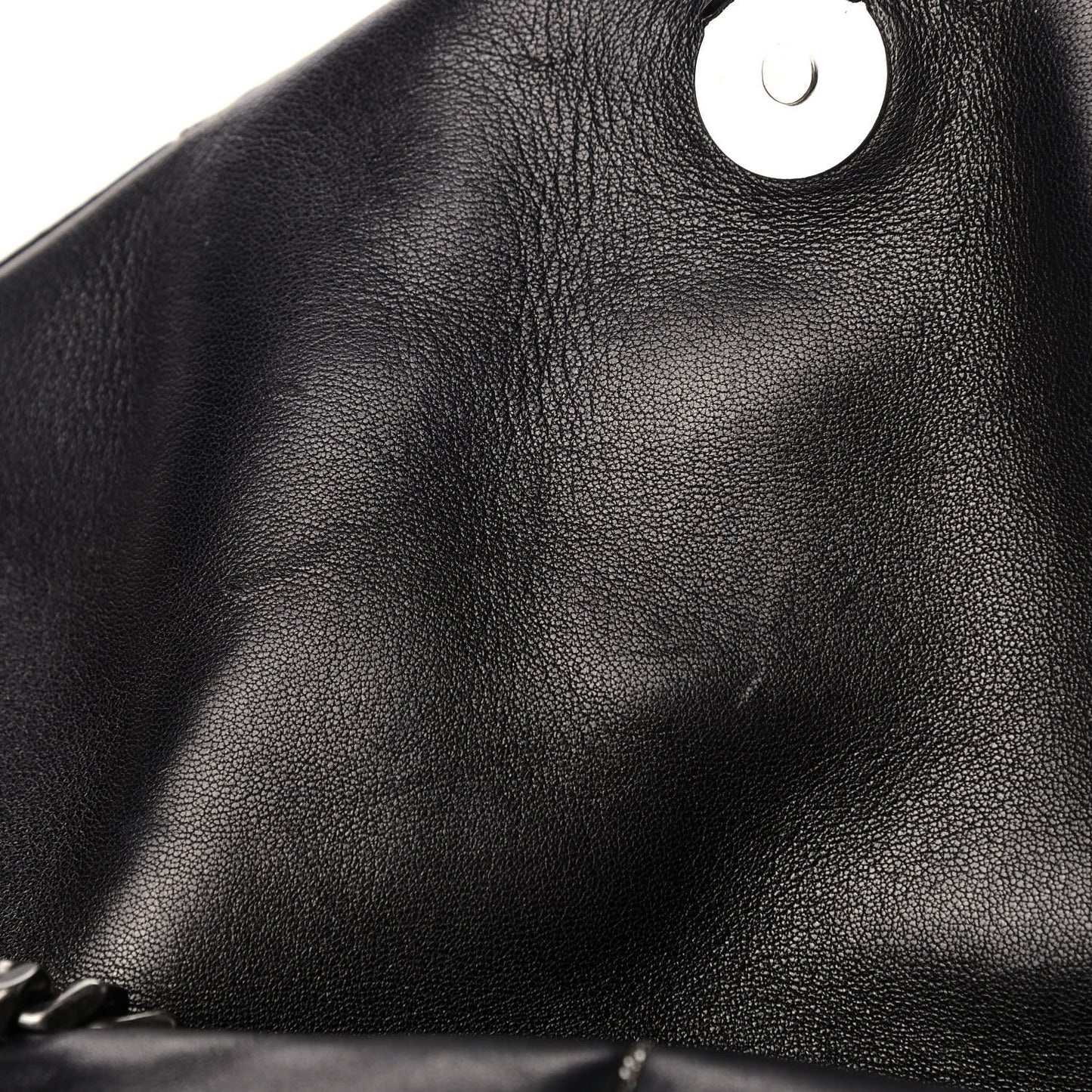Lambskin Quilted Small Loulou Puffer Monogram Chain Satchel Black
