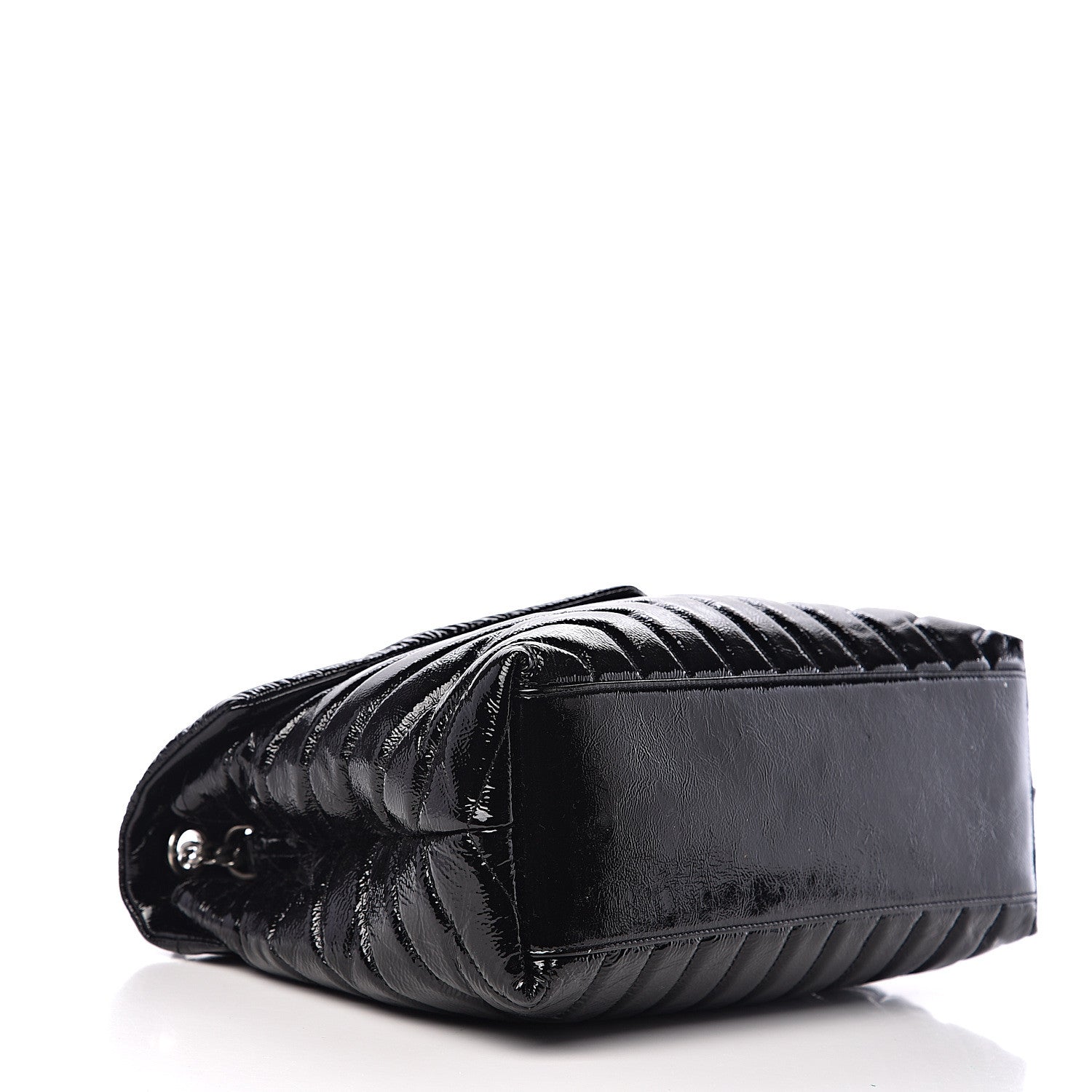 Saint Laurent Patent Y Quilted Monogram Medium Loulou Chain Satchel Black 3 of 9