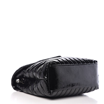 Saint Laurent Patent Y Quilted Monogram Medium Loulou Chain Satchel Black 3 of 9