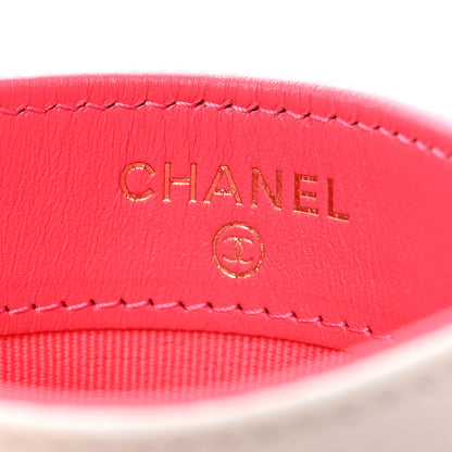 Chanel Caviar Metal Quilted Perforated CC Card Holder White 6 of 13