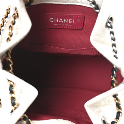 Chanel Aged Calfskin Quilted Gabrielle Backpack Black White 5 of 10