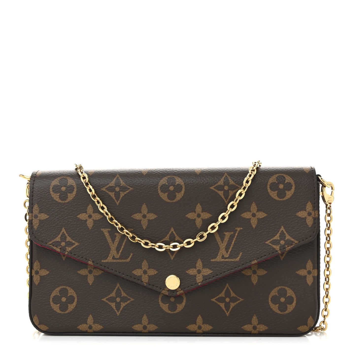 Monogram Pochette Felicie Chain Wallet Fuchsia