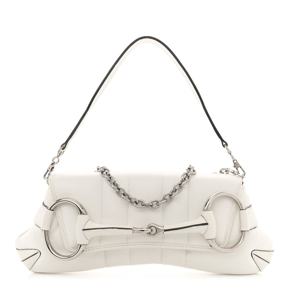 Gucci Nappa Vertical Matelasse Medium Maxi Horsebit Chain Shoulder
