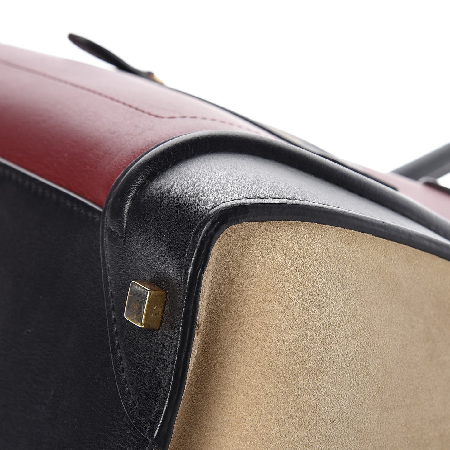 Smooth Calfskin Suede Mini Tri-Color Luggage Rust