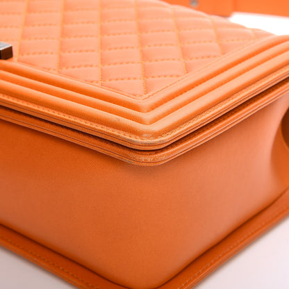 Chanel Lambskin Quilted New Medium Boy Flap Orange 10 of 12