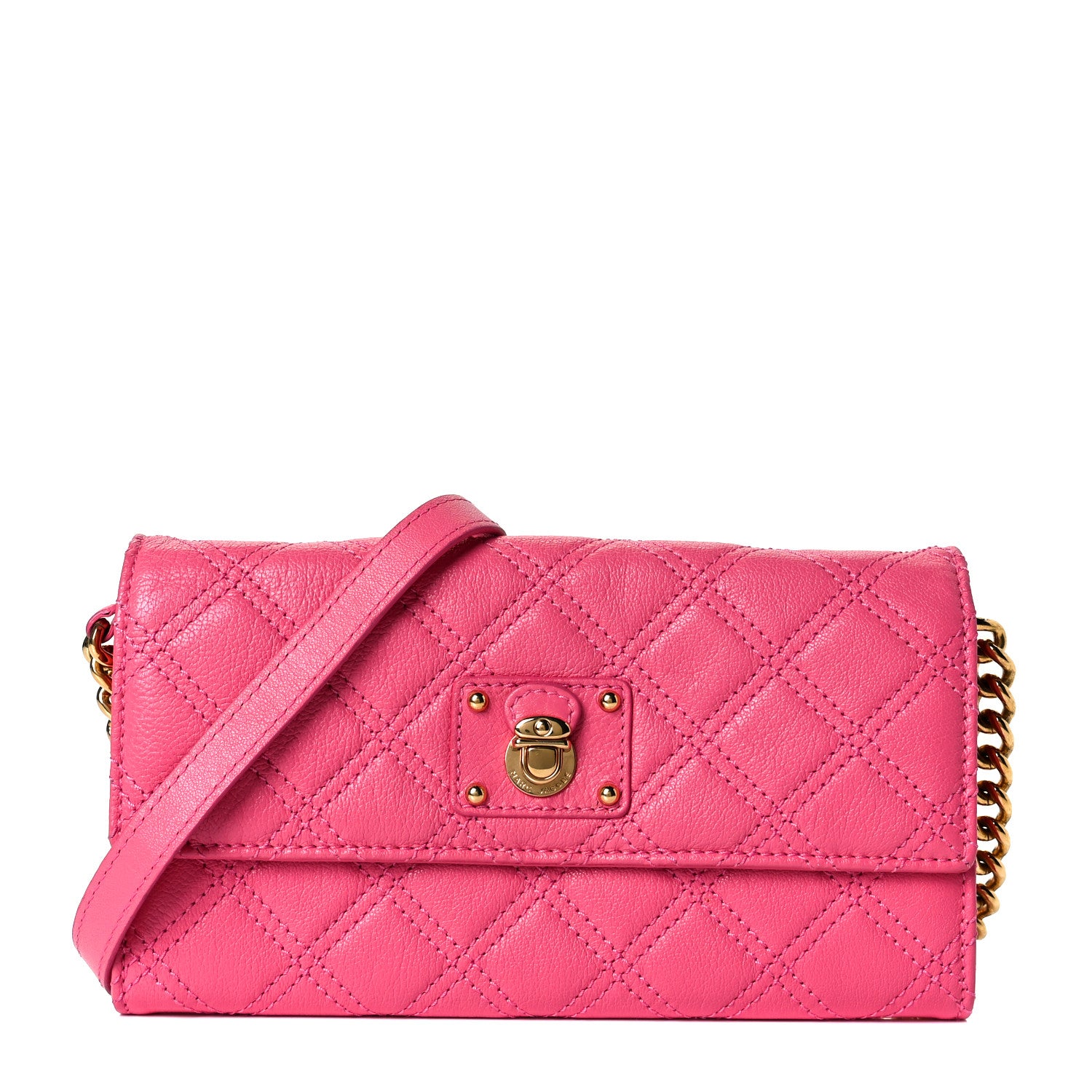 Marc Jacobs Lambskin Quilted Chain Wallet Pink 1 of 6
