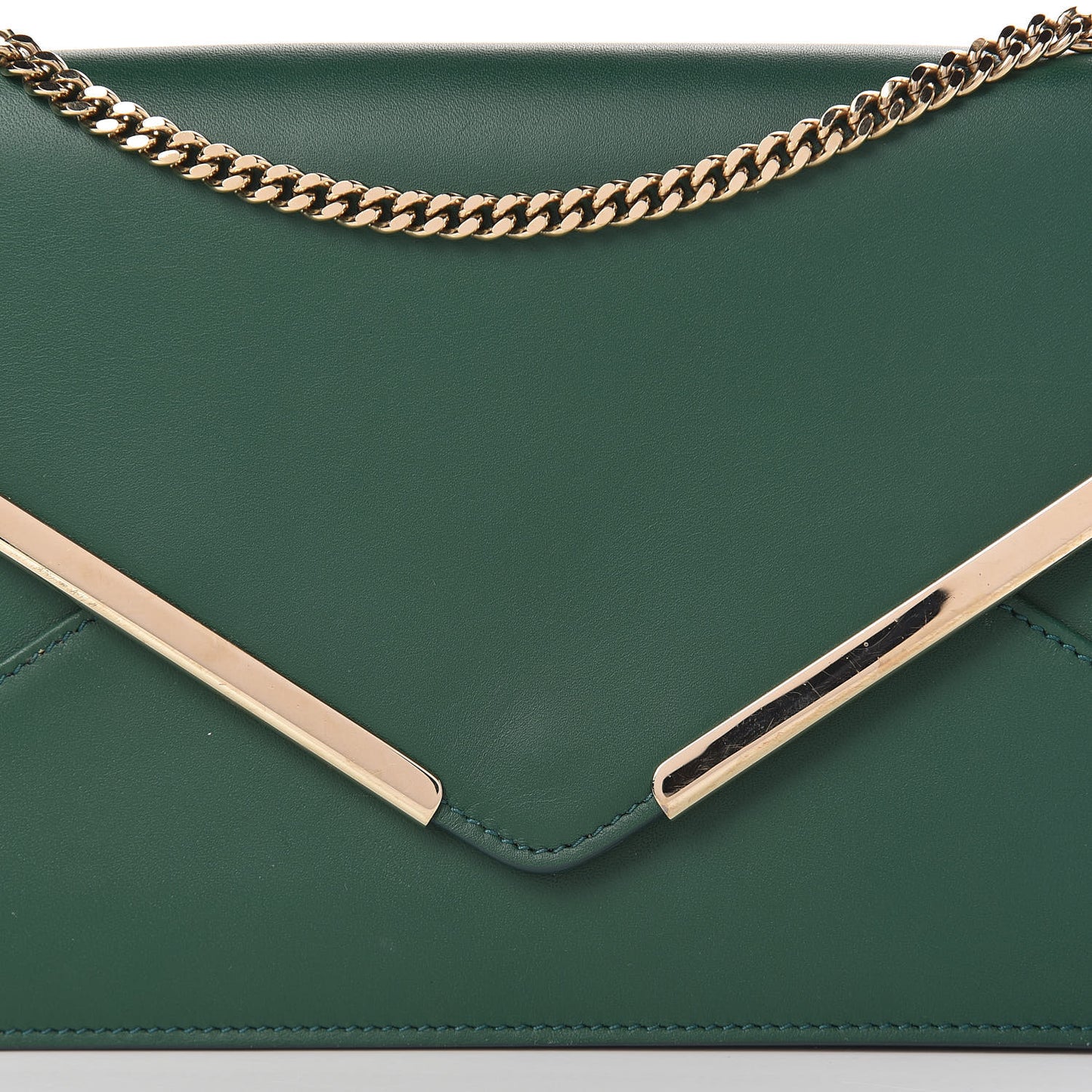 Calfskin Chain Wallet Green