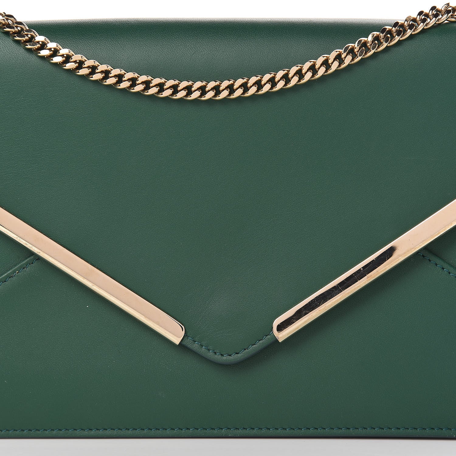 Chloe Calfskin Chain Wallet Green 14 of 14