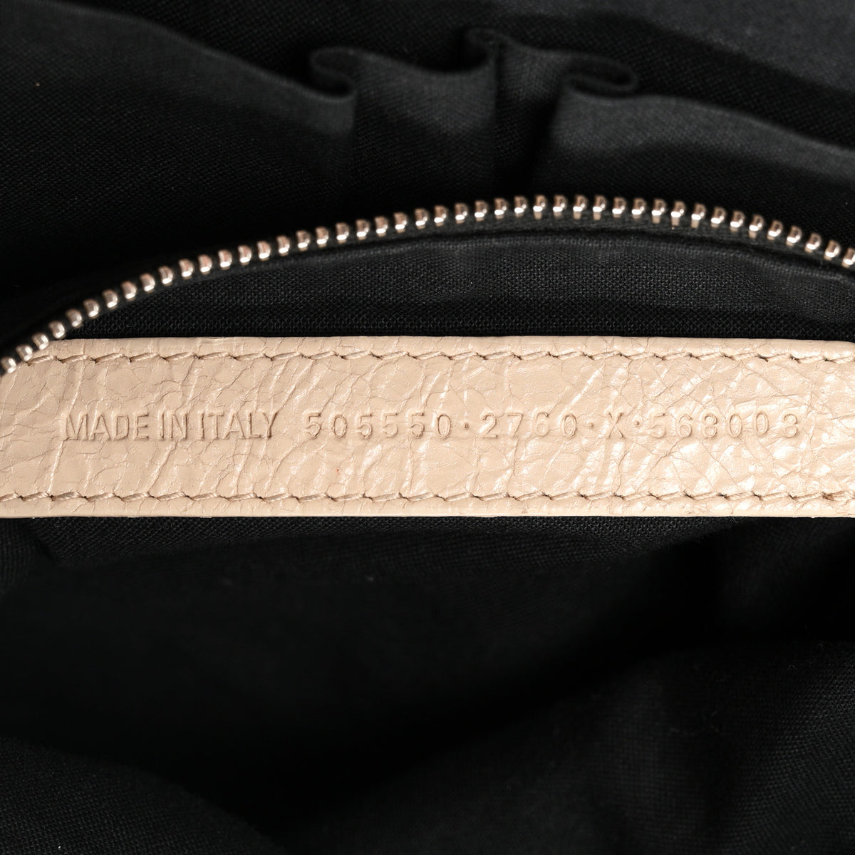 Agneau Classic Silver Hardware City Logo Strap Light Beige Black