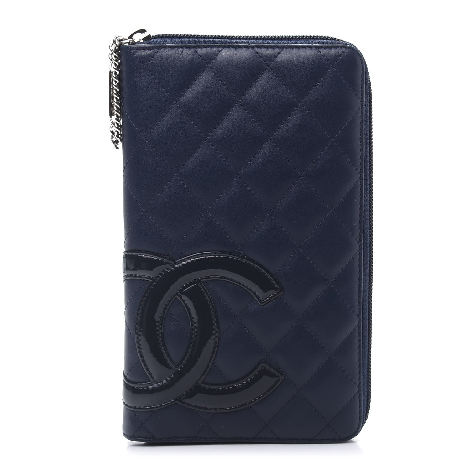 Chanel Calfskin Cambon Zip Around Organizer Wallet Navy 1 of 10