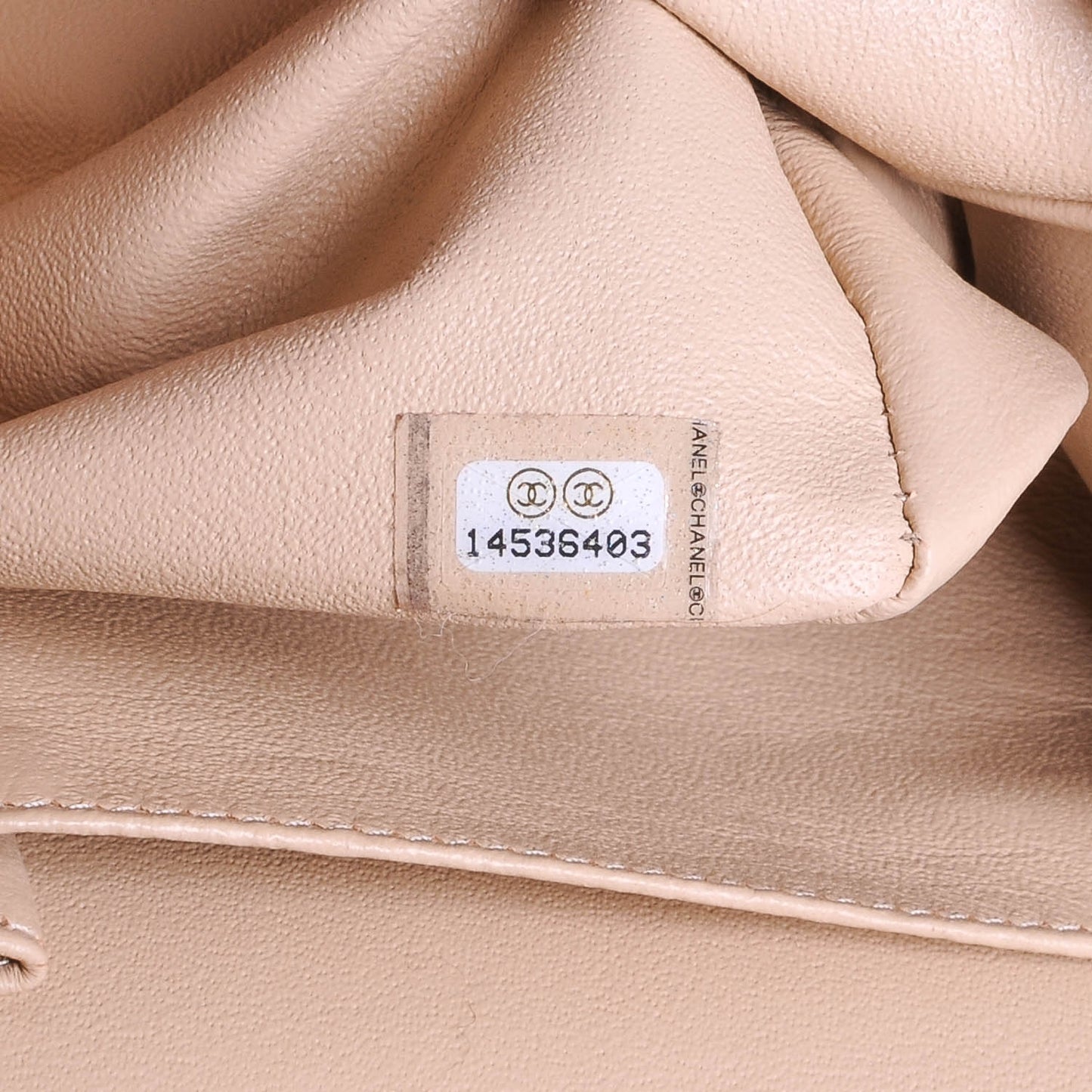Lambskin Jumbo Double Flap Beige Clair