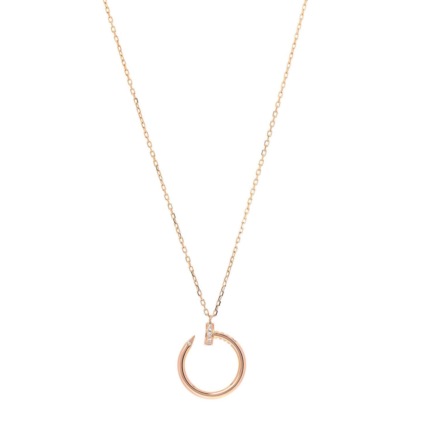18K Pink Gold Diamond Juste Un Clou Pendant Necklace
