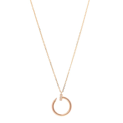 Cartier 18K Pink Gold Diamond Juste Un Clou Pendant Necklace 1 of 5