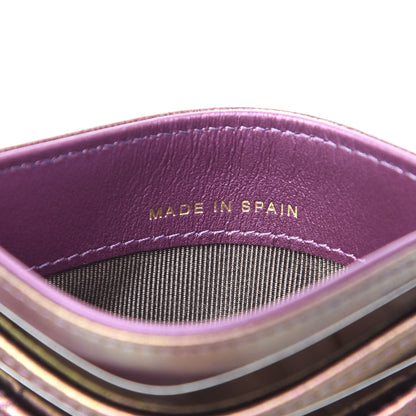 Chanel Iridescent Lambskin Quilted Card Holder Purple 7 of 9
