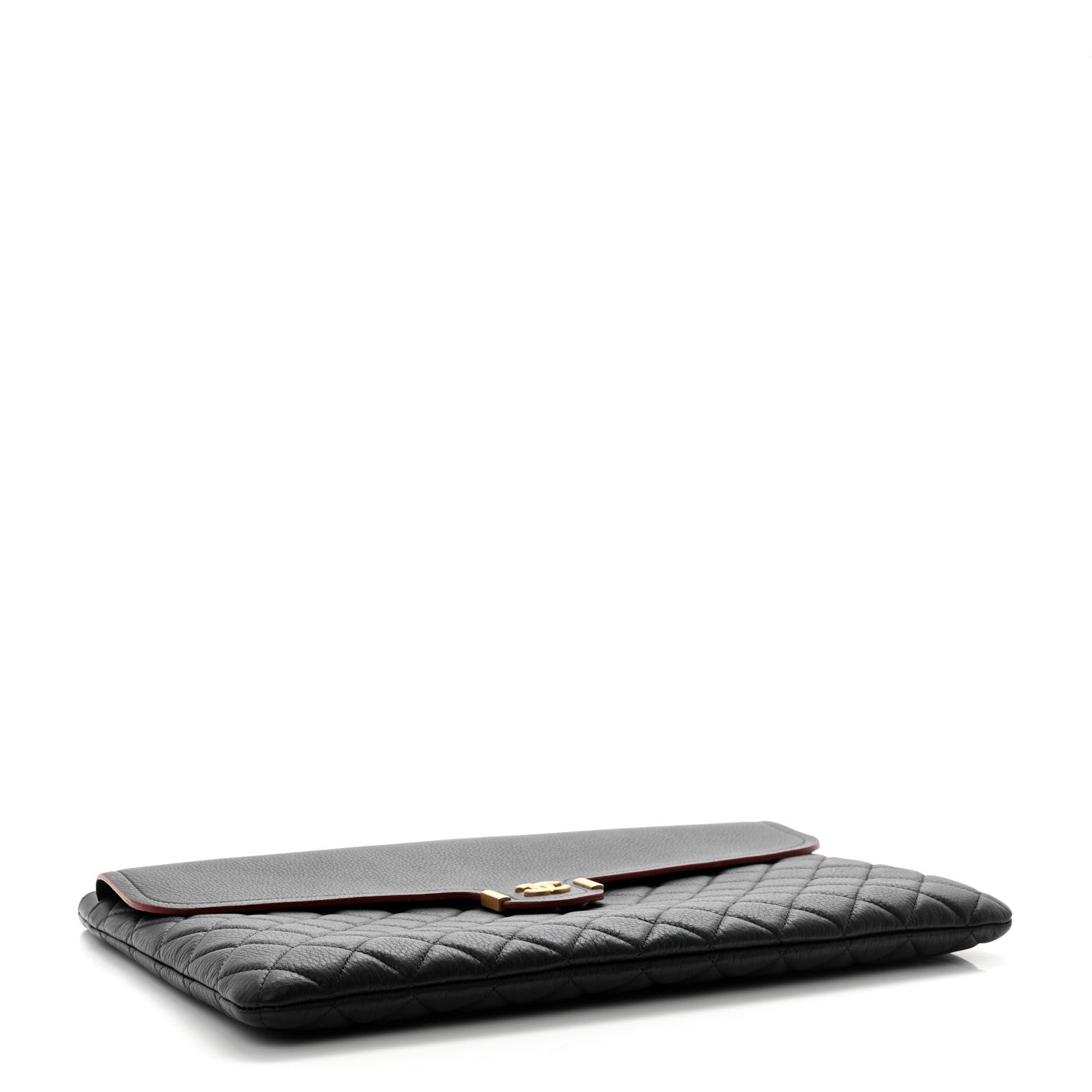 Chanel Grained Calfskin Quilted Large Archi Chic Cosmetic Case Black 4 of 12