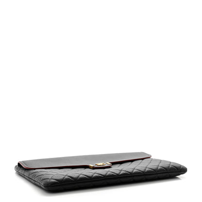 Chanel Grained Calfskin Quilted Large Archi Chic Cosmetic Case Black 4 of 12