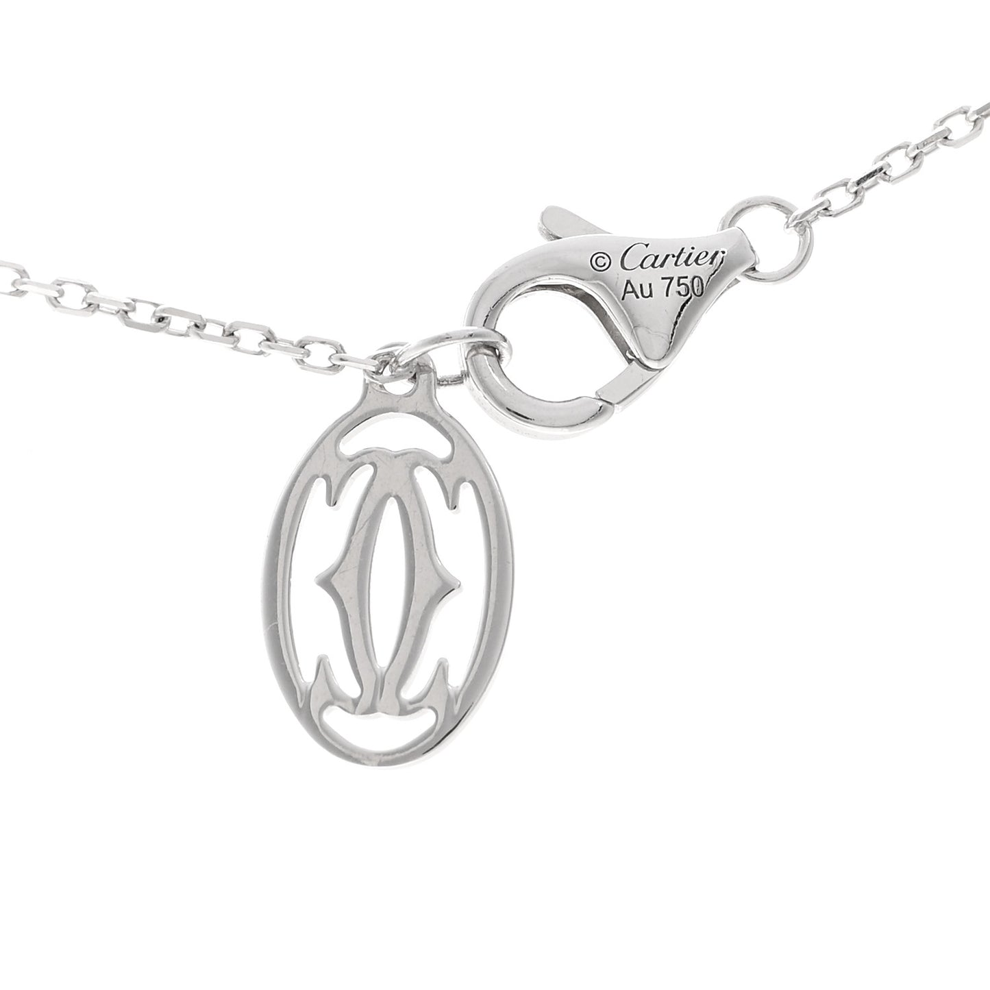 18K White Gold Diamond .30ct C De Cartier Pendant Necklace