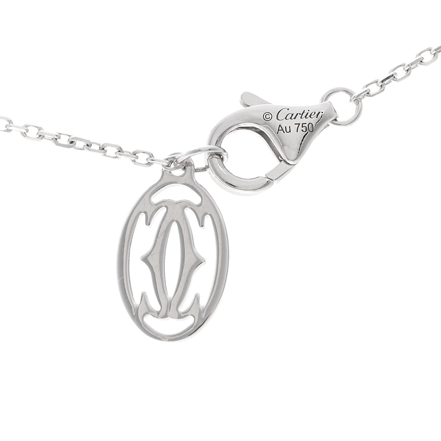 Cartier 18K White Gold Diamond .30ct C De Cartier Pendant Necklace 4 of 5