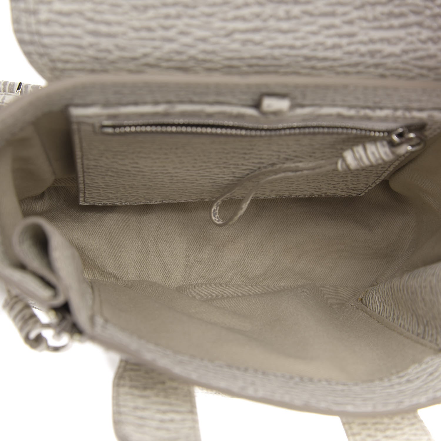 3.1 Phillip Lim 3.1 Shark Embossed Textured Calfskin Mini Pashli Satchel Ivory Dove 5 of 10