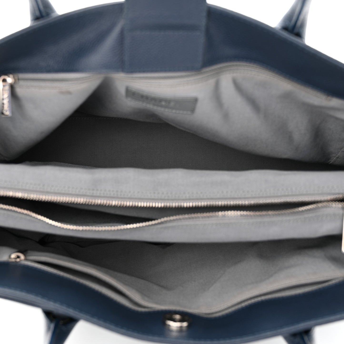 Calfskin Cerf Executive Shopper Tote Blue