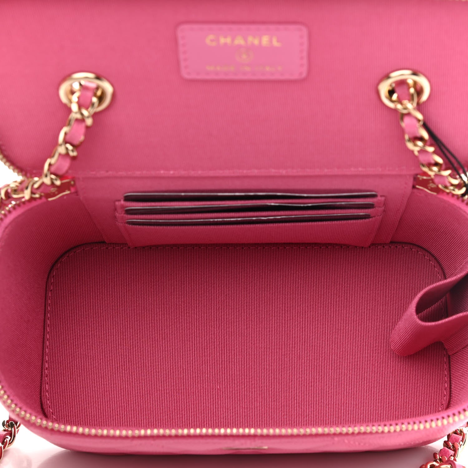 Chanel Caviar Quilted Small Vanity Case With Chain Pink 5 of 9