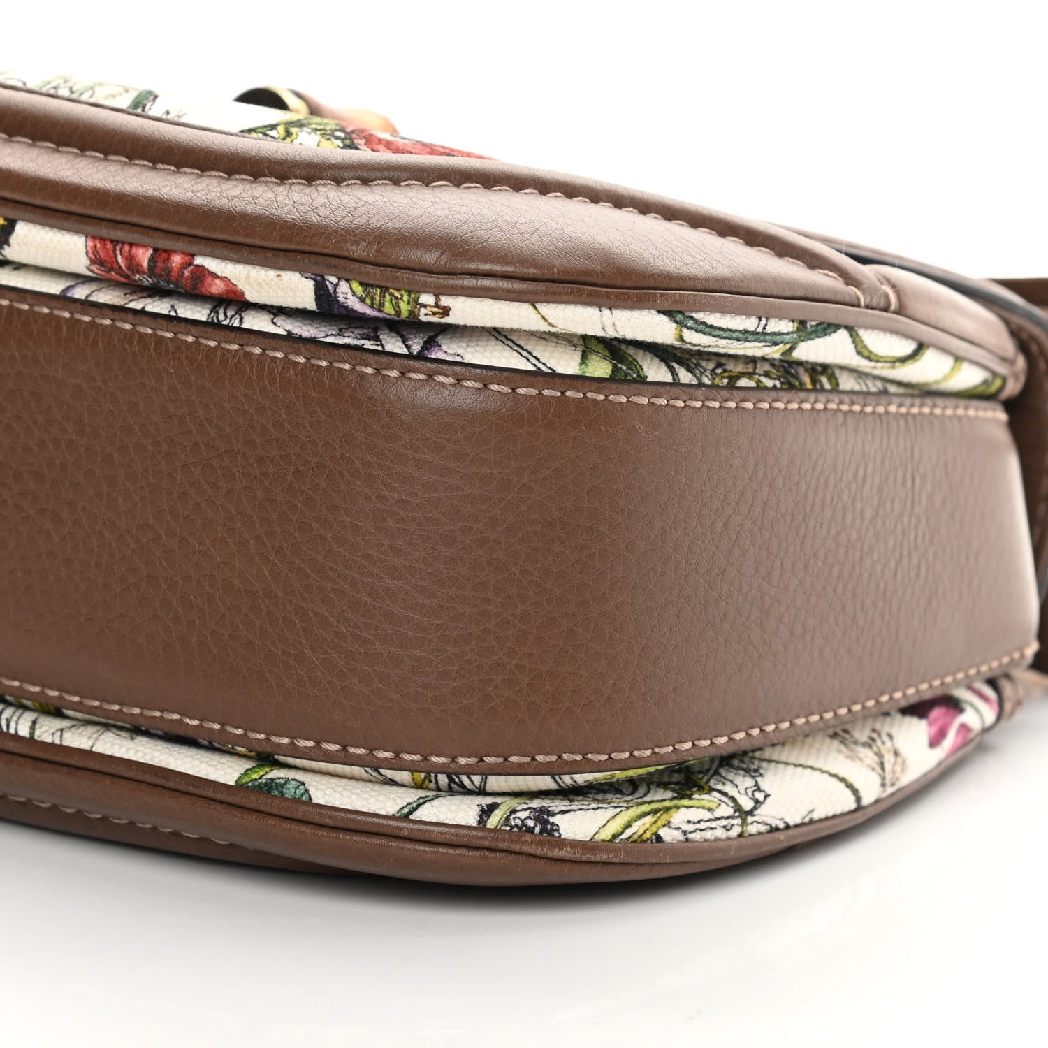 Gucci Flora Medium New Bamboo Top Handle Bag Dark Brown 10 of 17