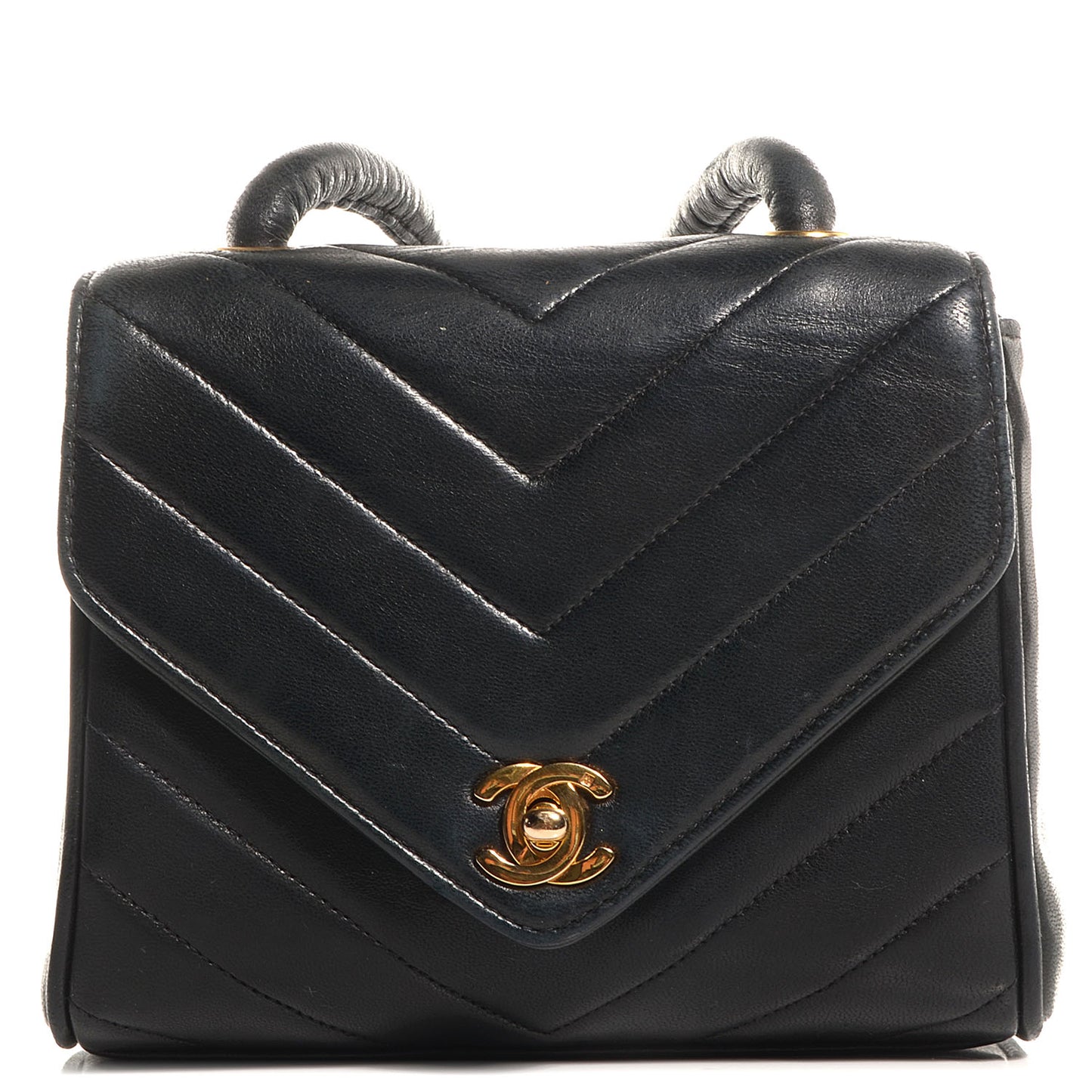 Lambskin Chevron Small Flap Black
