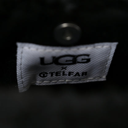 Telfar X UGG Crinkle Patent Shearling Small Shopping Bag Black 6 of 11