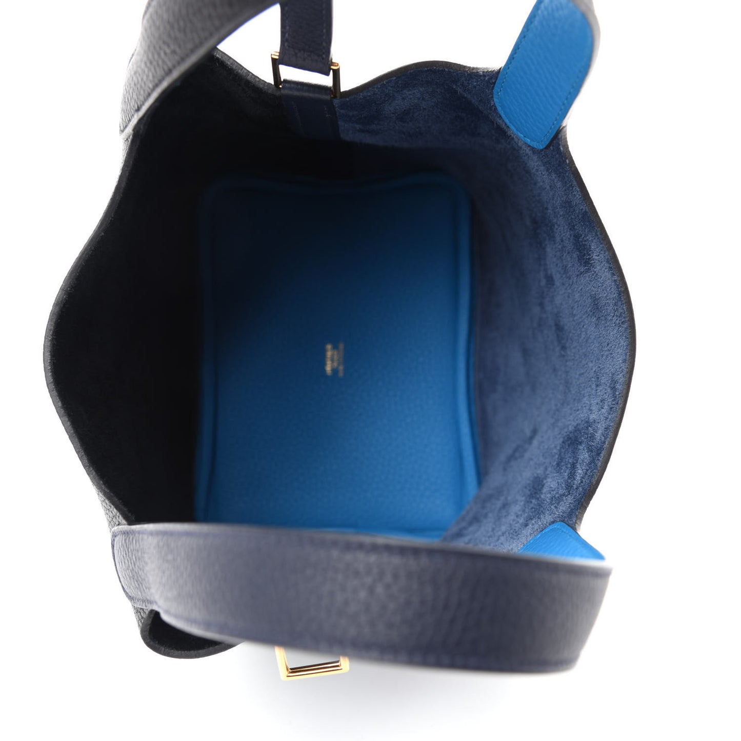 Taurillon Clemence Casaque Picotin Lock 18 PM Blue Nuit Black Blue Frida