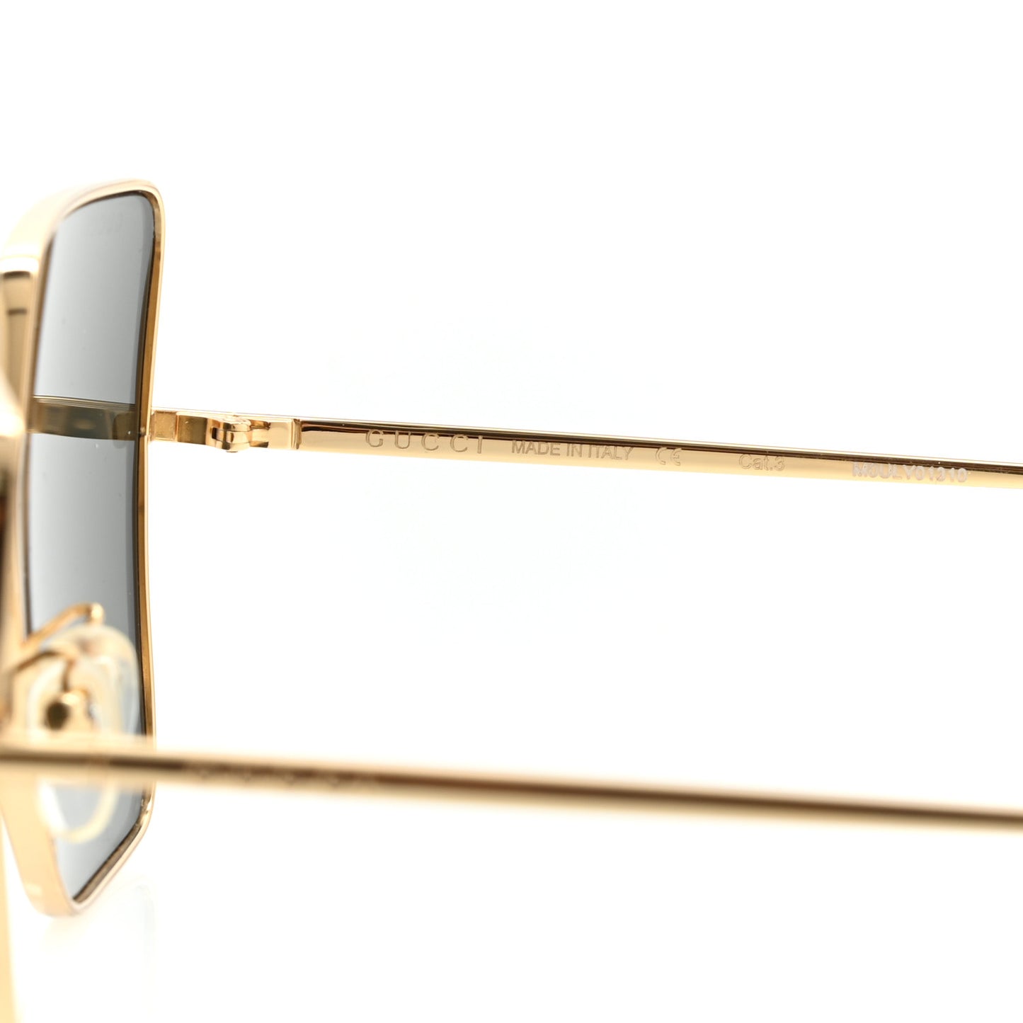 Square Frame GG0436S Sunglasses Black Gold