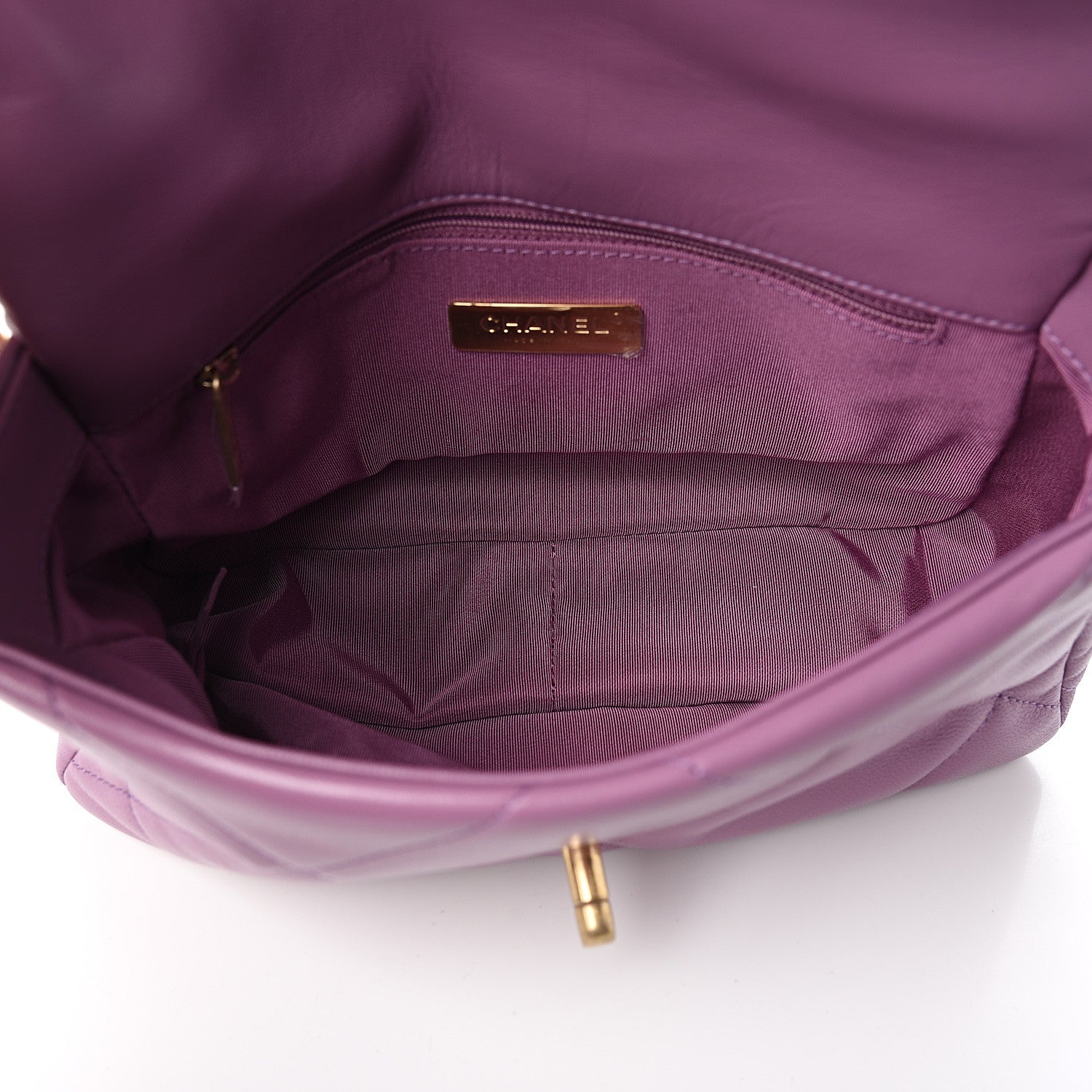 Chanel Goatskin Quilted Medium 19 Flap Violet Purple 4 of 10