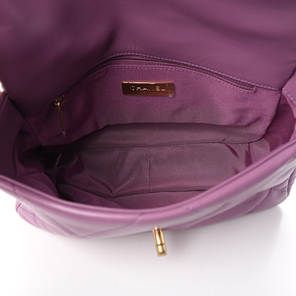 Chanel Goatskin Quilted Medium 19 Flap Violet Purple 4 of 10