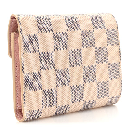Louis Vuitton Damier Azur Victorine Wallet Rose Ballerine 3 of 11