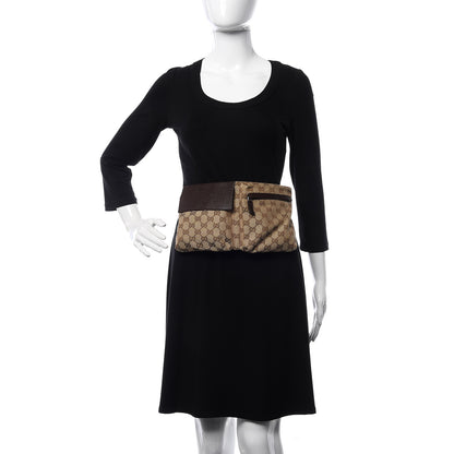 Gucci GG Monogram Web Double Pocket Belt Bag Dark Brown 2 of 10