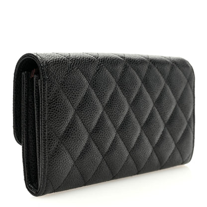 Chanel Caviar Quilted Large Flap Wallet Black 3 of 7