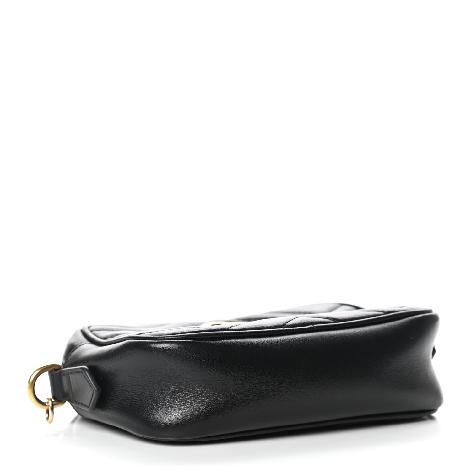 Gucci Calfskin Matelasse Mini GG Marmont Chain Shoulder Bag Black 3 of 11