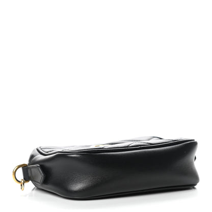 Gucci Calfskin Matelasse Mini GG Marmont Chain Shoulder Bag Black 3 of 11