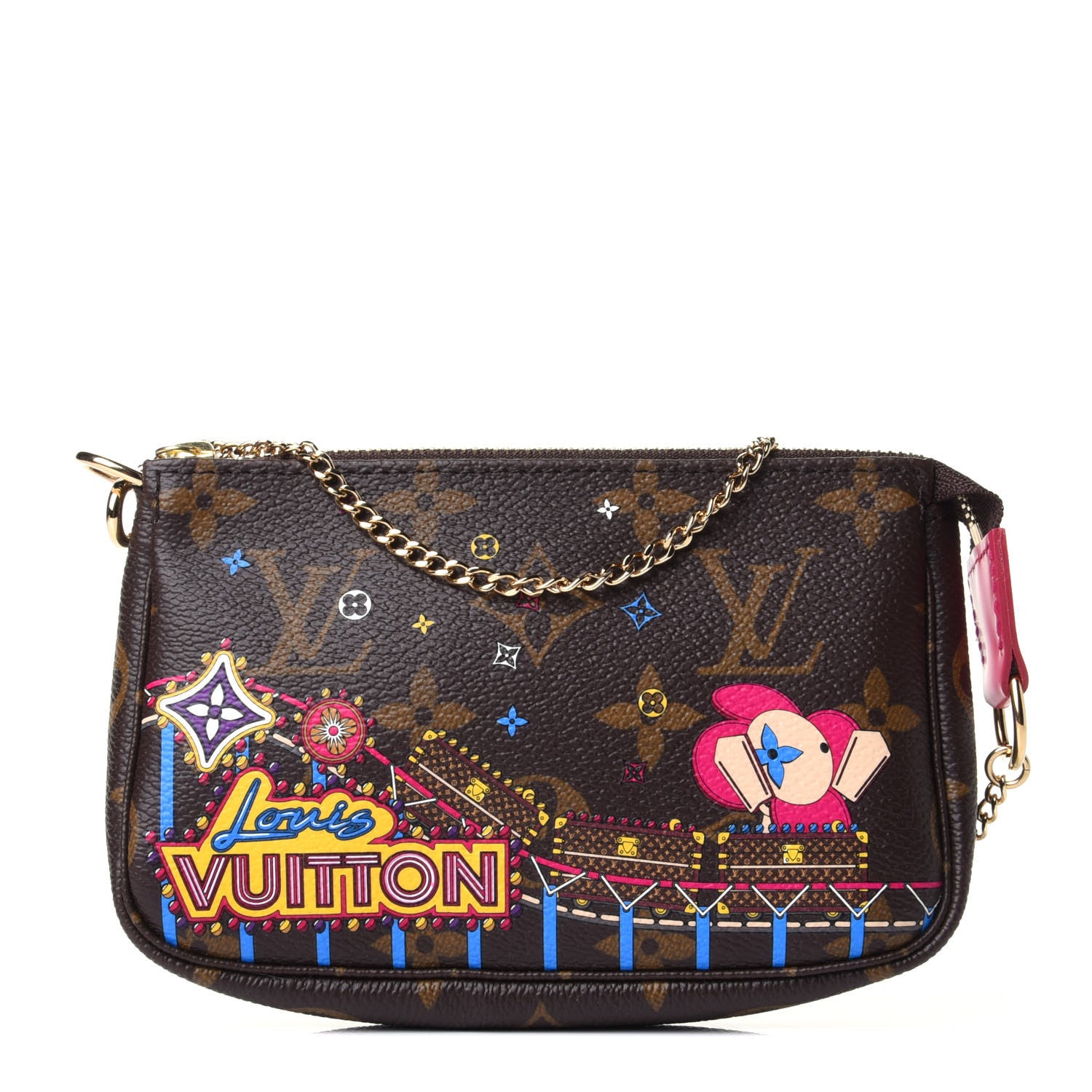Louis Vuitton Monogram 2020 Christmas Animation Roller Coaster Mini Pochette Accessories Pivoine 1 of 4