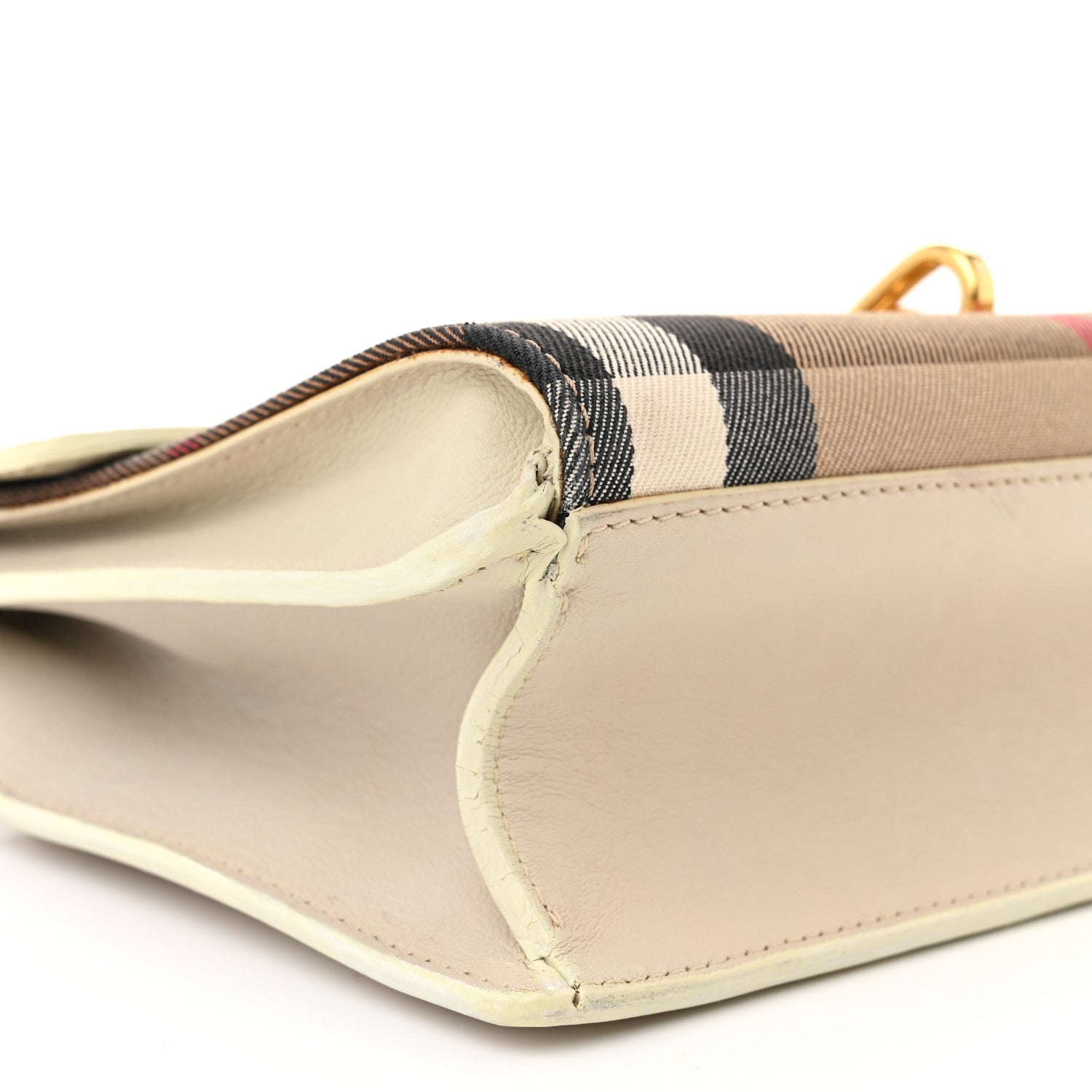 Burberry Derby Calfskin House Check Small Macken Crossbody Bag Limestone 10 of 15