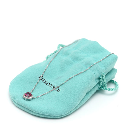 Tiffany Platinum Diamond Pink Tourmaline Soleste Pendant Necklace 6 of 6