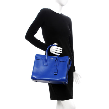 Saint Laurent Calfskin Small Sac De Jour Blue Majorelle 3 of 16